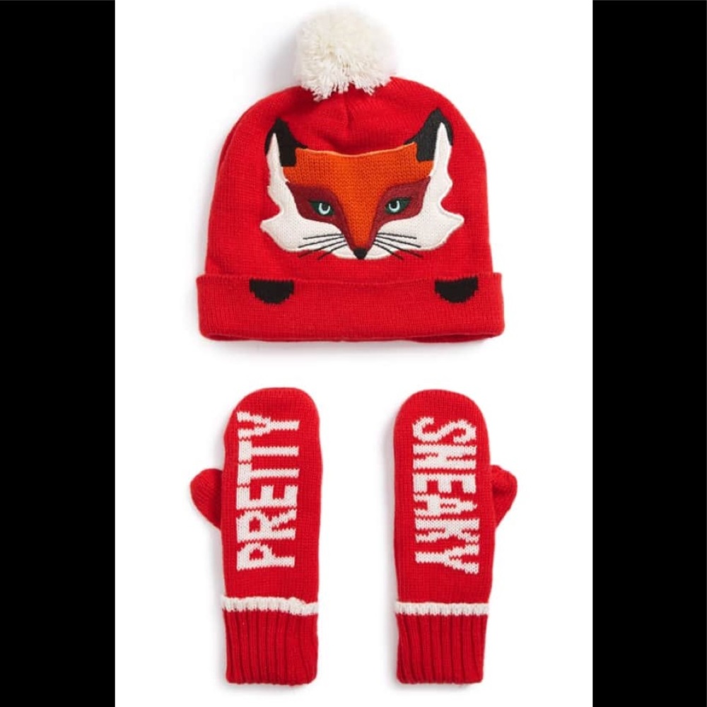 NIB kate spade NY Fox Hat & Pretty Sneaky Set